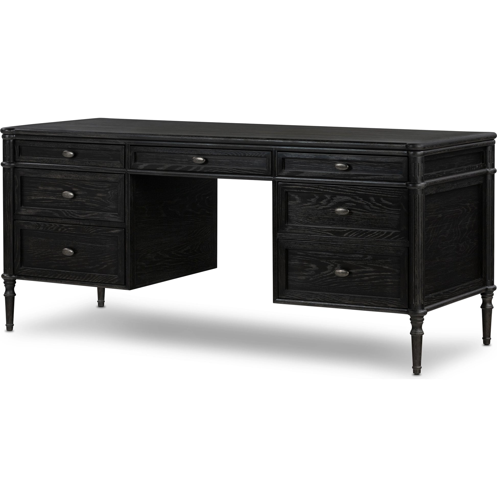 Toulouse Executive Desk by Four Hands. Made from solid oak, oak veneer in a modern style.