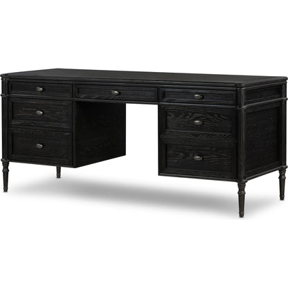 Toulouse Executive Desk by Four Hands. Made from solid oak, oak veneer in a modern style.