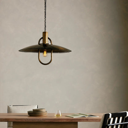 Arely Pendant by Four Hands in dark antique brass. Made from iron, thermoplastic, brass in a transitional style.