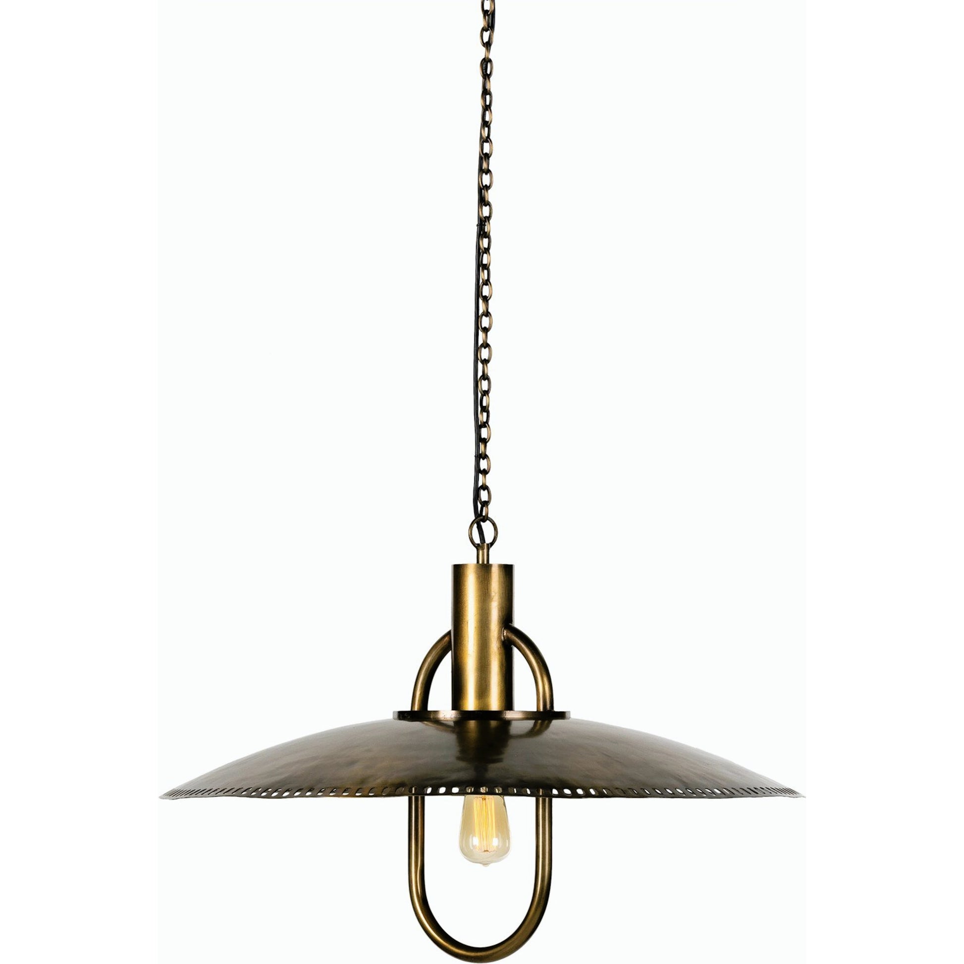 Arely Pendant by Four Hands in dark antique brass. Made from iron, thermoplastic, brass in a transitional style.
