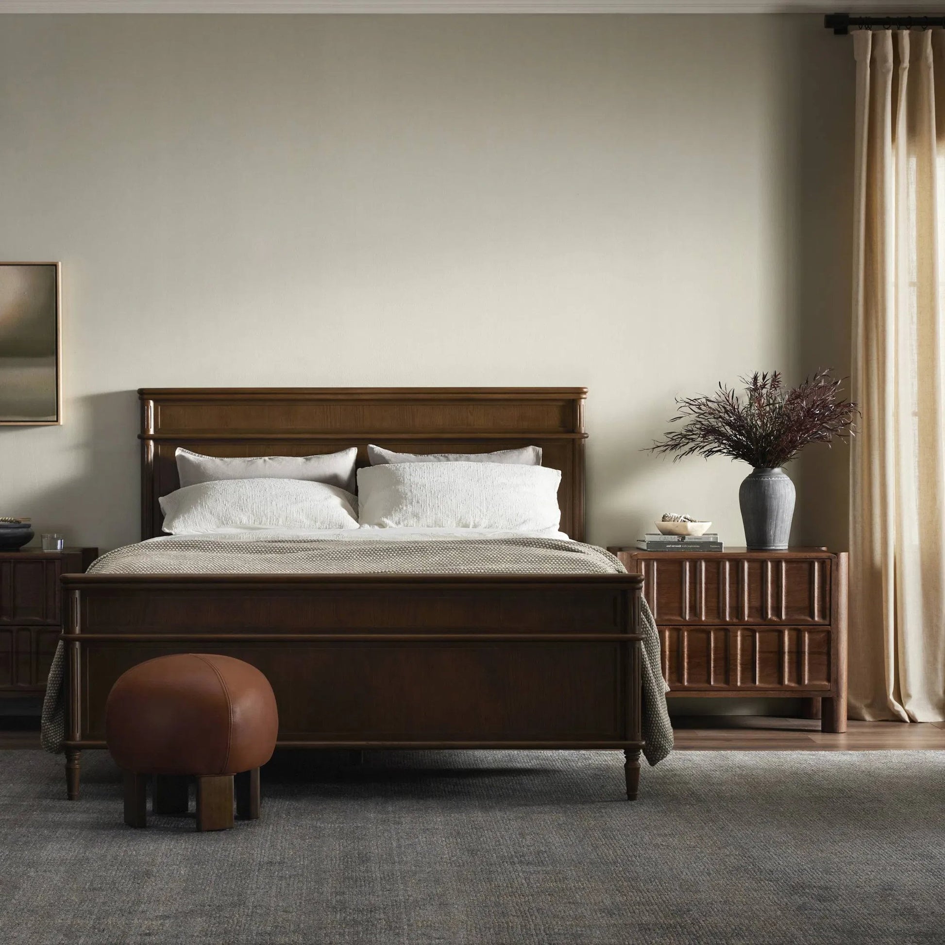 Toulouse Bed by Four Hands. Made from oak veneer, solid oak in a modern style.