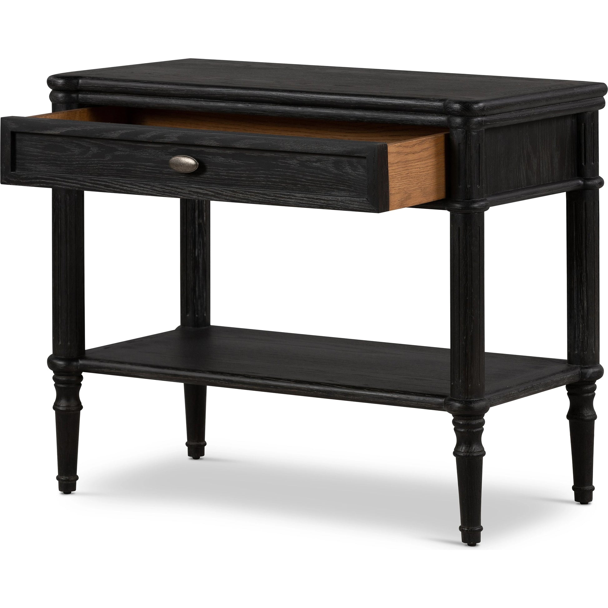Toulouse Nightstand by Four Hands. Made from solid oak, oak veneer, zinc alloy in a modern style.