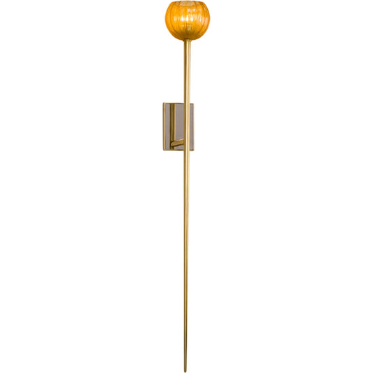 Merlin Wall Sconce by Corbett in gold leaf. Made from hand-crafted iron in a modern style.