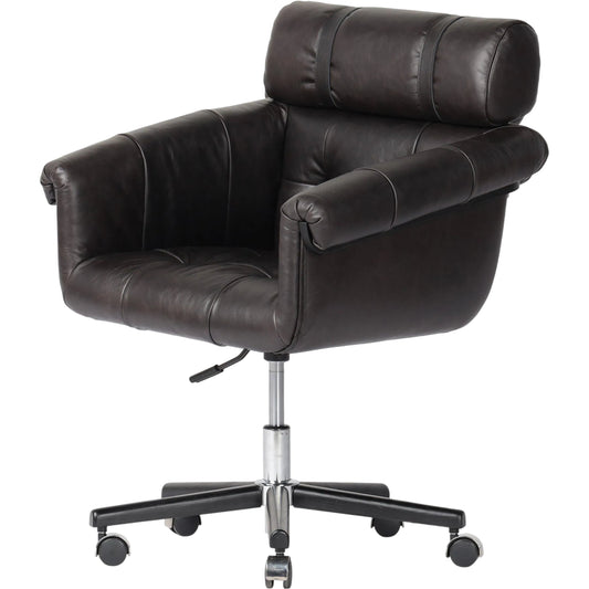 Arnold Desk Chair by Four Hands in mocha ash, sonoma chestnut. Made from unique in a transitional style.