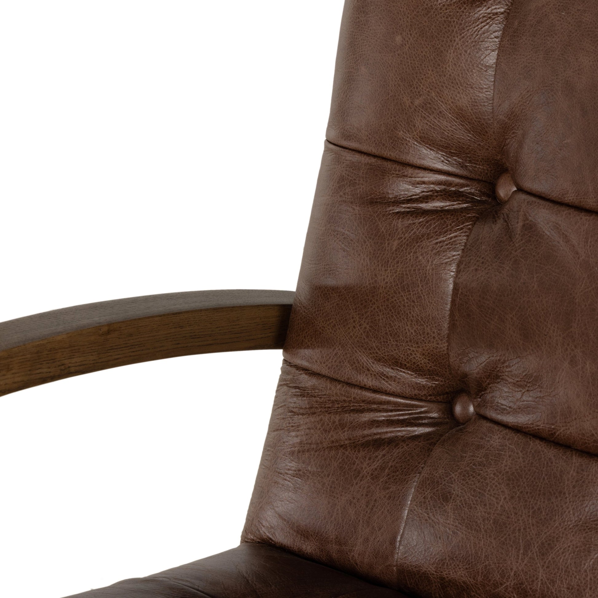 Luca Desk Chair by Four Hands in sonoma coco, amber ash. Made from top grain leather, solid ash, aluminum in a modern style.