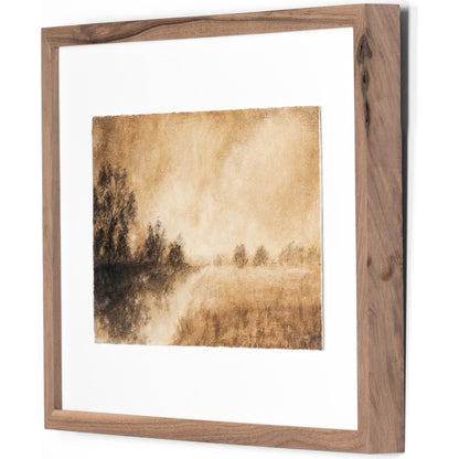 Hillside Haze II by Aileen Fitzgerald by Four Hands in rustic walnut. Made from rustic walnut, acrylic glazing, textured fine art paper in a cottage & farmhouse style.