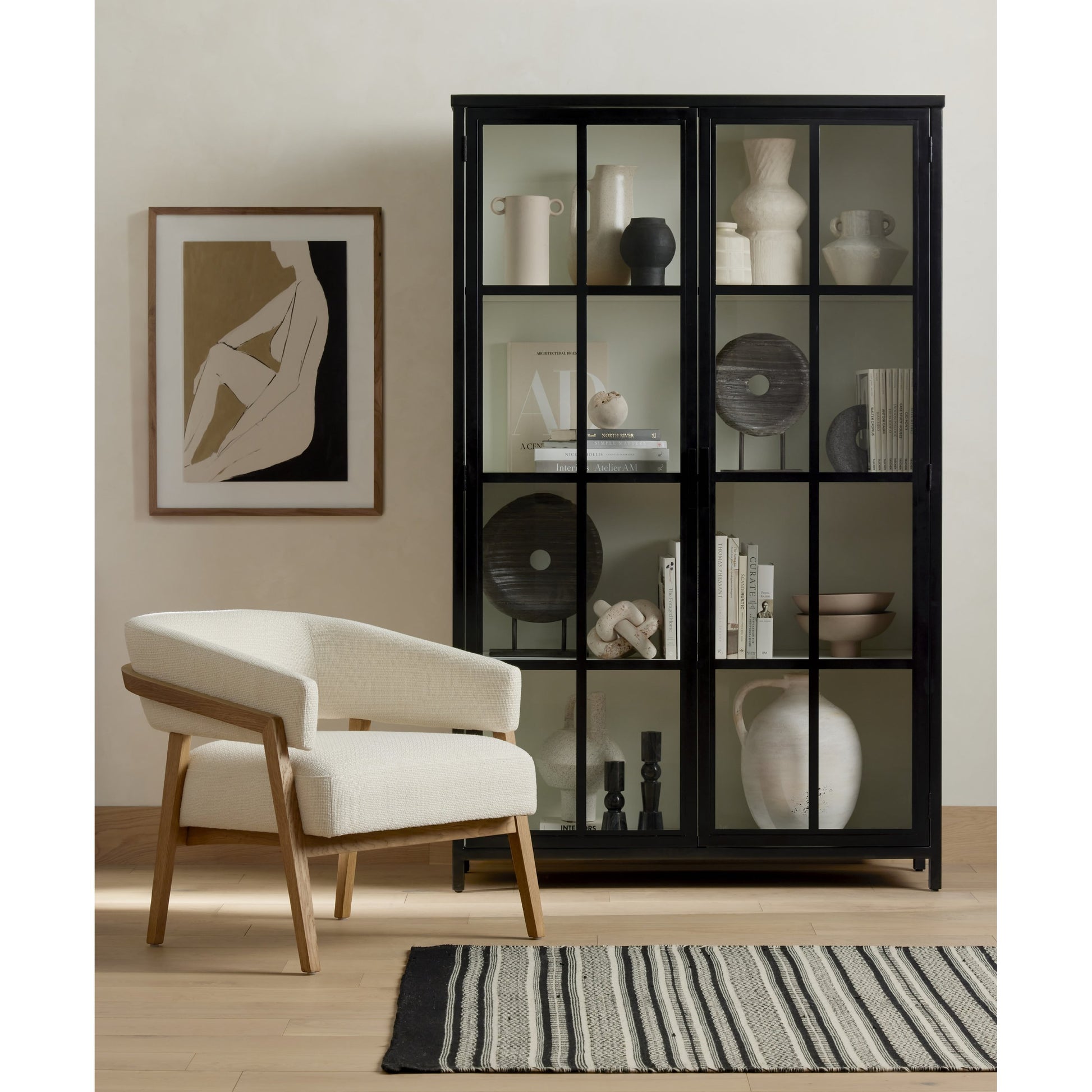 Chill by Dan Hobday by Four Hands. Made from rustic 2.5 walnut, watercolor paper in a eclectic & global style.