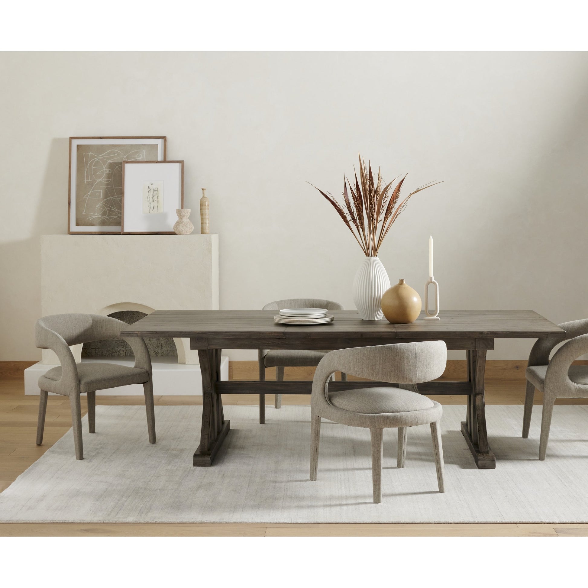 Change by Dan Hobday by Four Hands. Made from rustic 2.5 walnut, textured fine art paper in a eclectic & global style.
