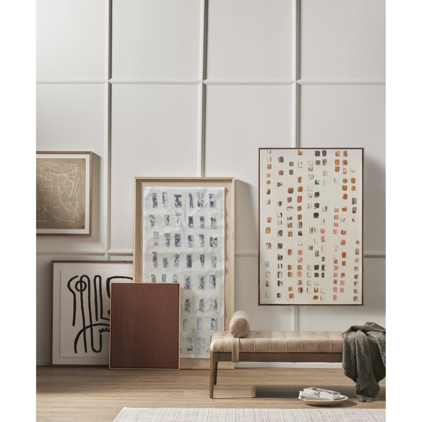 010 SI-1799474 | Lifestyle | Change by Dan Hobday by Four Hands. Made from rustic 2.5 walnut, textured fine art paper in a eclectic & global style.