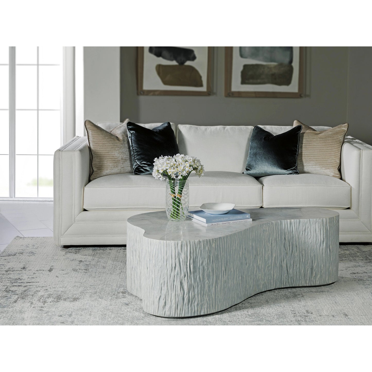 004 SI-2013287 | Lifestyle | Pangea Cocktail Table by Artistica Home in white wash. Made from unique in a modern style.