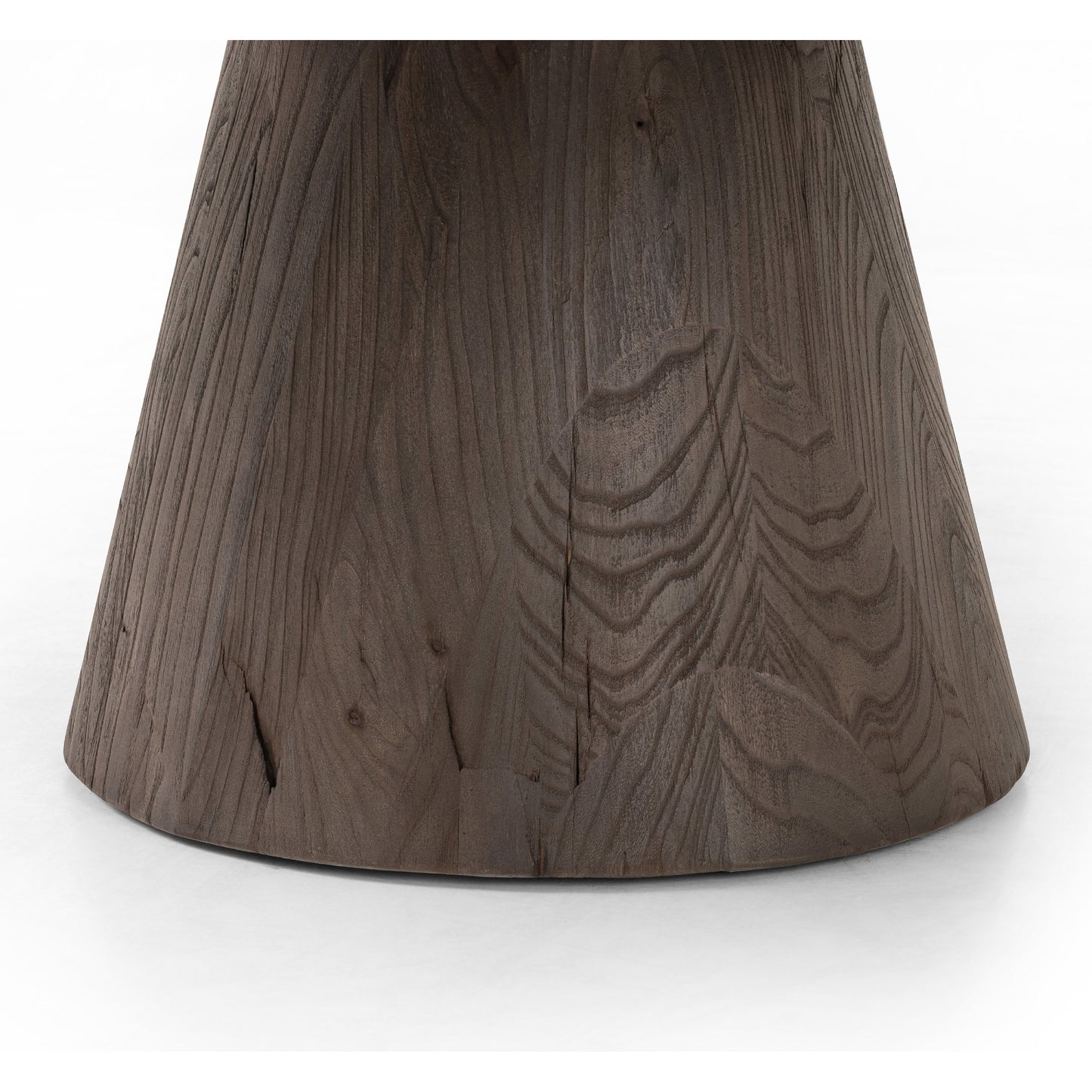 007 SI-1902515 | Closeup | Skye Coffee Table by Four Hands in weathered dark elm, white marble, weathered dark oak. Made from solid marble, solid reclaimed elm, solid oak in a coastal style.