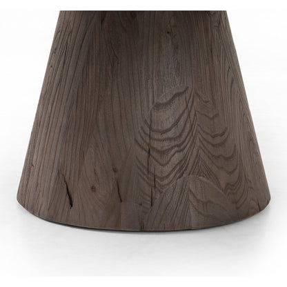 Skye Coffee Table by Four Hands in weathered dark elm, white marble, weathered dark oak. Made from solid marble, solid reclaimed elm, solid oak in a coastal style.