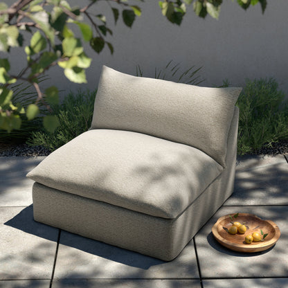 Grant Outdoor Swivel Chair by Four Hands. Made from 100% olefin, 91% polyurethane foam pad, 9% polyester fiber batting in a transitional style.