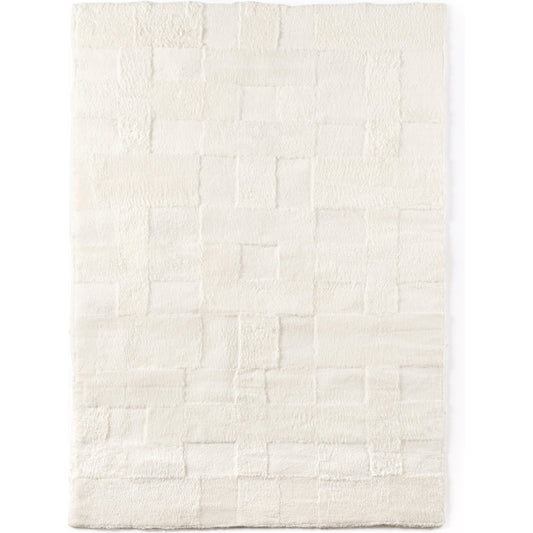 Patchwork Shearling Rug by Four Hands in cream shorn sheepskin. Made from 100% sheared sheepskin in a unique style.