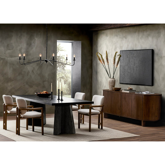 Deluca Rug by Four Hands in banded cream. Made from 100% polyethylene terephthalate (pet) in a unique style.