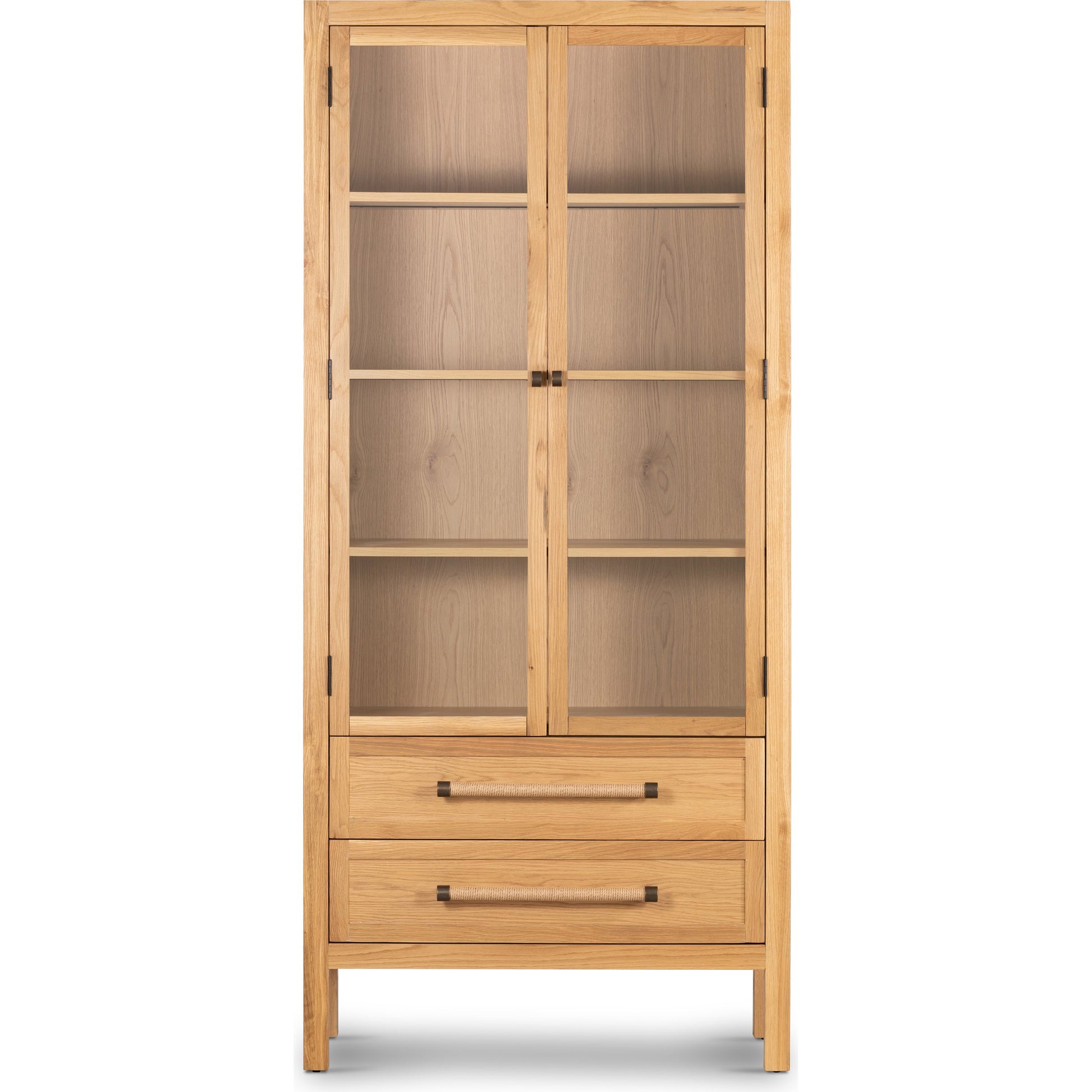 Laker Cabinet by Four Hands in black oak. Made from solid oak, rush, oak veneer in a cottage & farmhouse style.