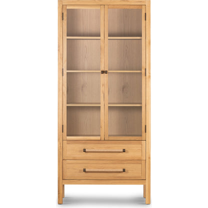 Laker Cabinet by Four Hands in black oak. Made from solid oak, rush, oak veneer in a cottage & farmhouse style.