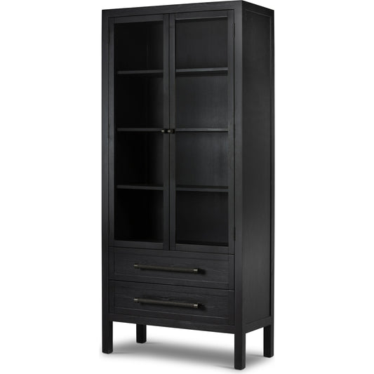 001 SI-1977460 | Additional Silo | Laker Cabinet by Four Hands in black oak. Made from solid oak, rush, oak veneer in a cottage & farmhouse style.