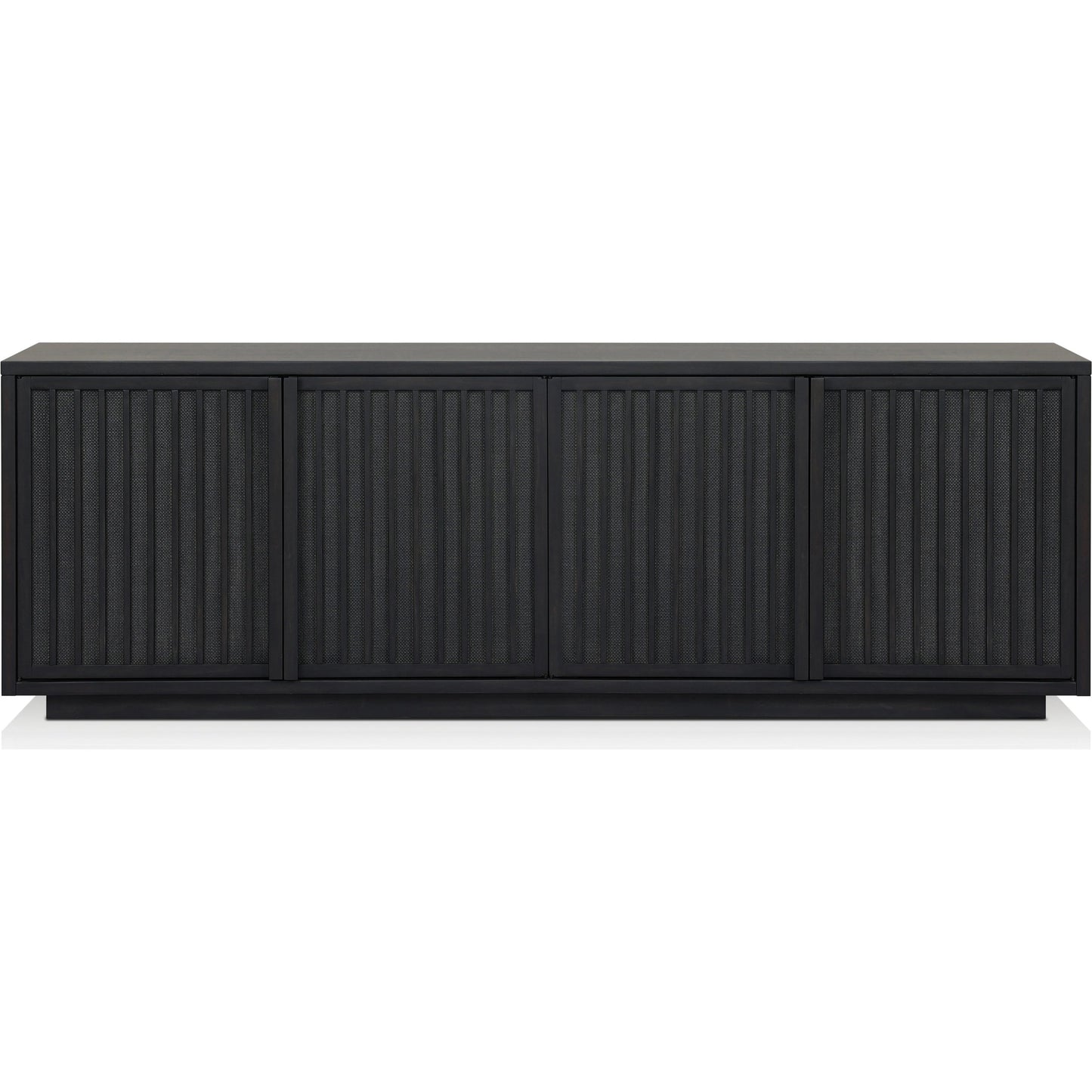 002 SI-2001742 | Additional Silo | Nyland Media Console by Four Hands in black mahogany. Made from mahogany veneer, solid mahogany, sugar palm in a modern style.