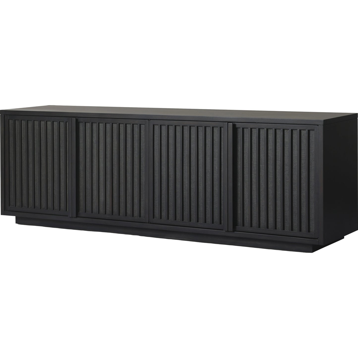 001 SI-2001742 | Additional Silo | Nyland Media Console by Four Hands in black mahogany. Made from mahogany veneer, solid mahogany, sugar palm in a modern style.