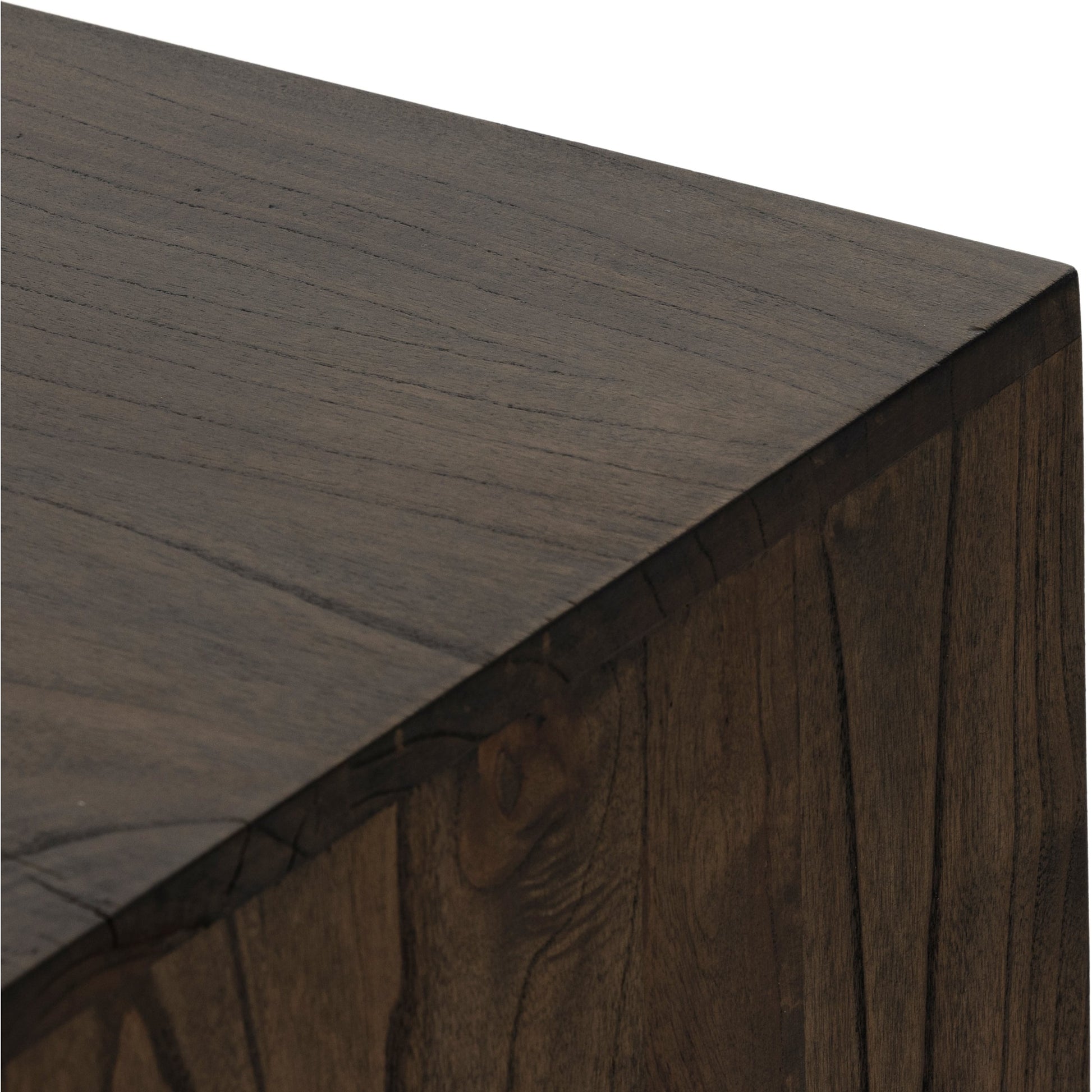 Tussac Media Console by Four Hands in matte brown neem. Made from solid neem wood in a transitional style.