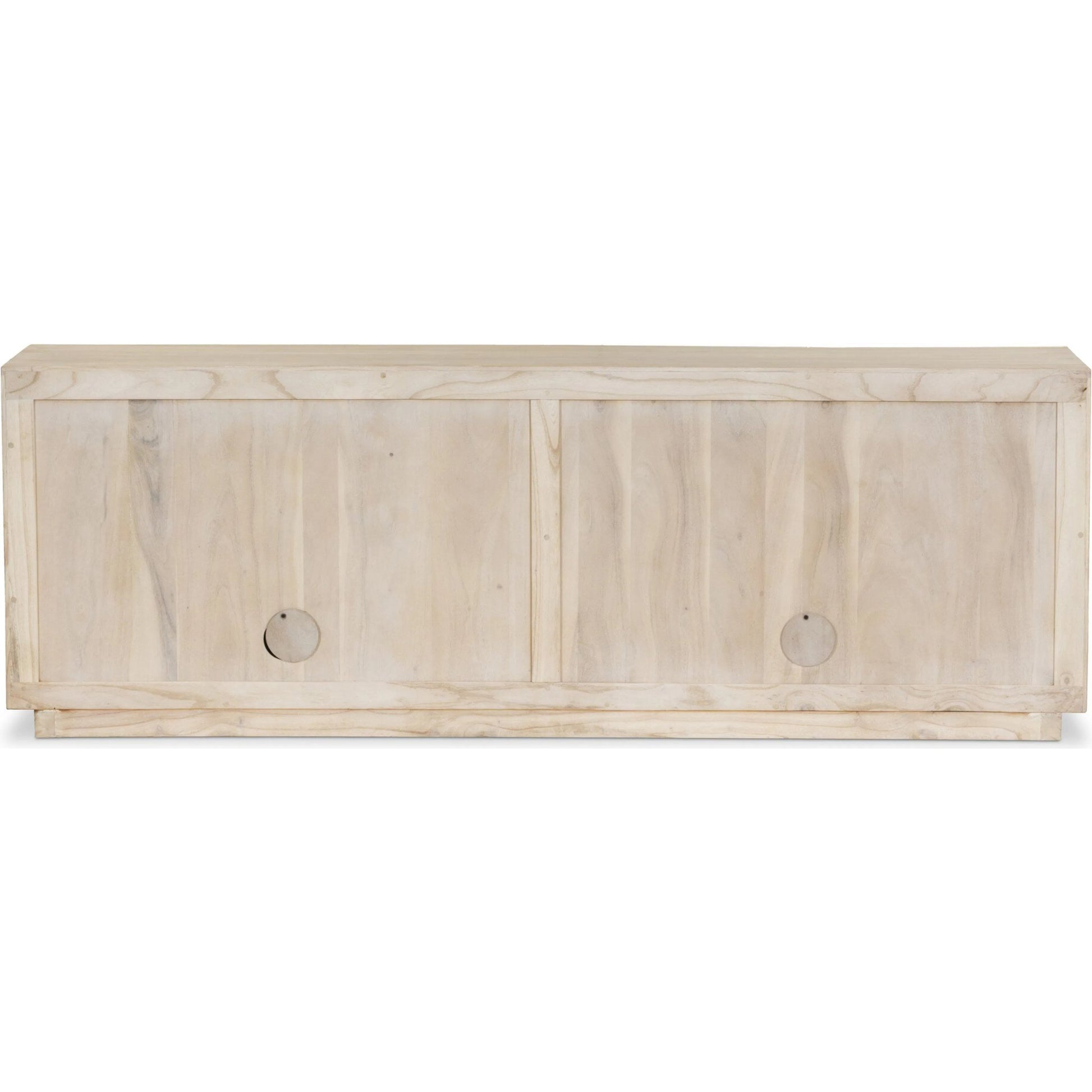 Tussac Media Console by Four Hands in matte brown neem. Made from solid neem wood in a transitional style.