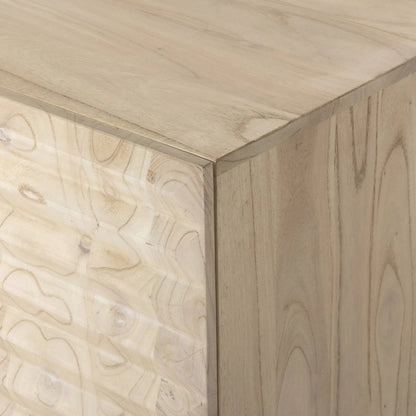 Tussac Media Console by Four Hands in matte brown neem. Made from solid neem wood in a transitional style.