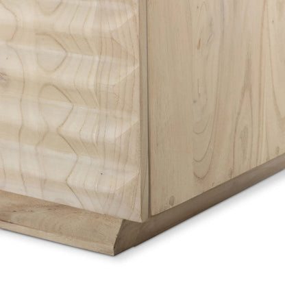 Tussac Media Console by Four Hands in matte brown neem. Made from solid neem wood in a transitional style.
