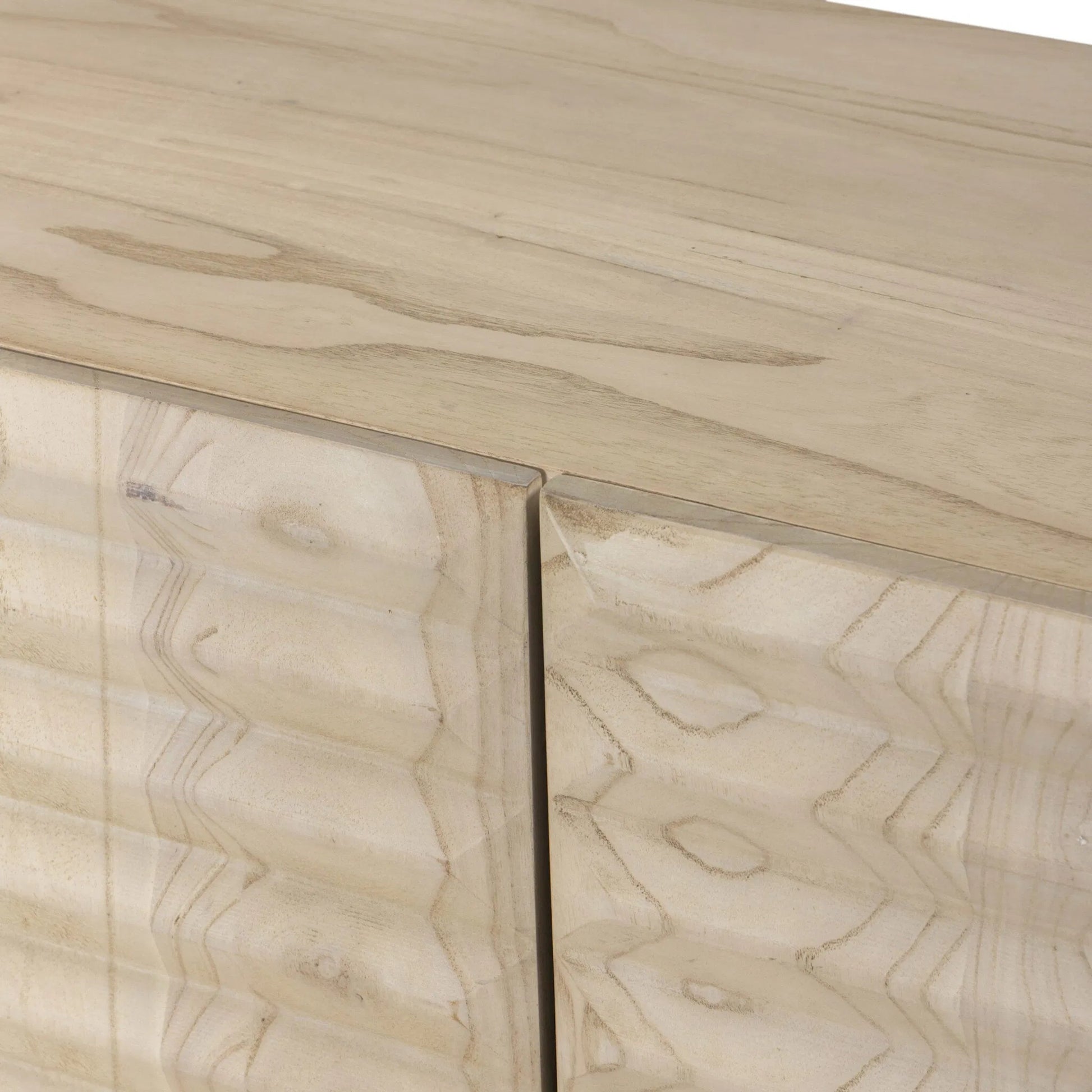 Tussac Media Console by Four Hands in matte brown neem. Made from solid neem wood in a transitional style.