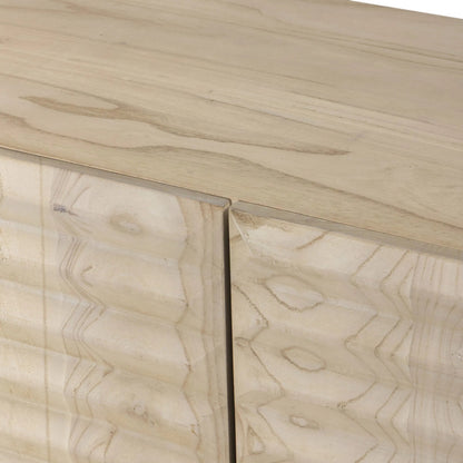 Tussac Media Console by Four Hands in matte brown neem. Made from solid neem wood in a transitional style.