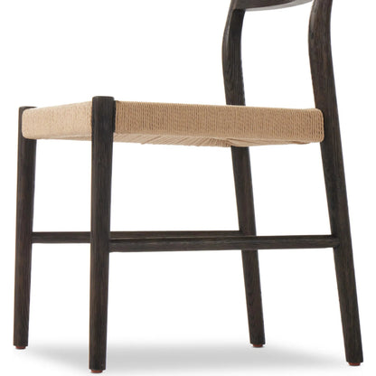 Glenmore Woven Dining Chair by Four Hands. Made from solid oak, rush in a modern style.