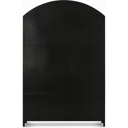 Belmont Wide Metal Cabinet by Four Hands in black. Made from iron in a modern style.