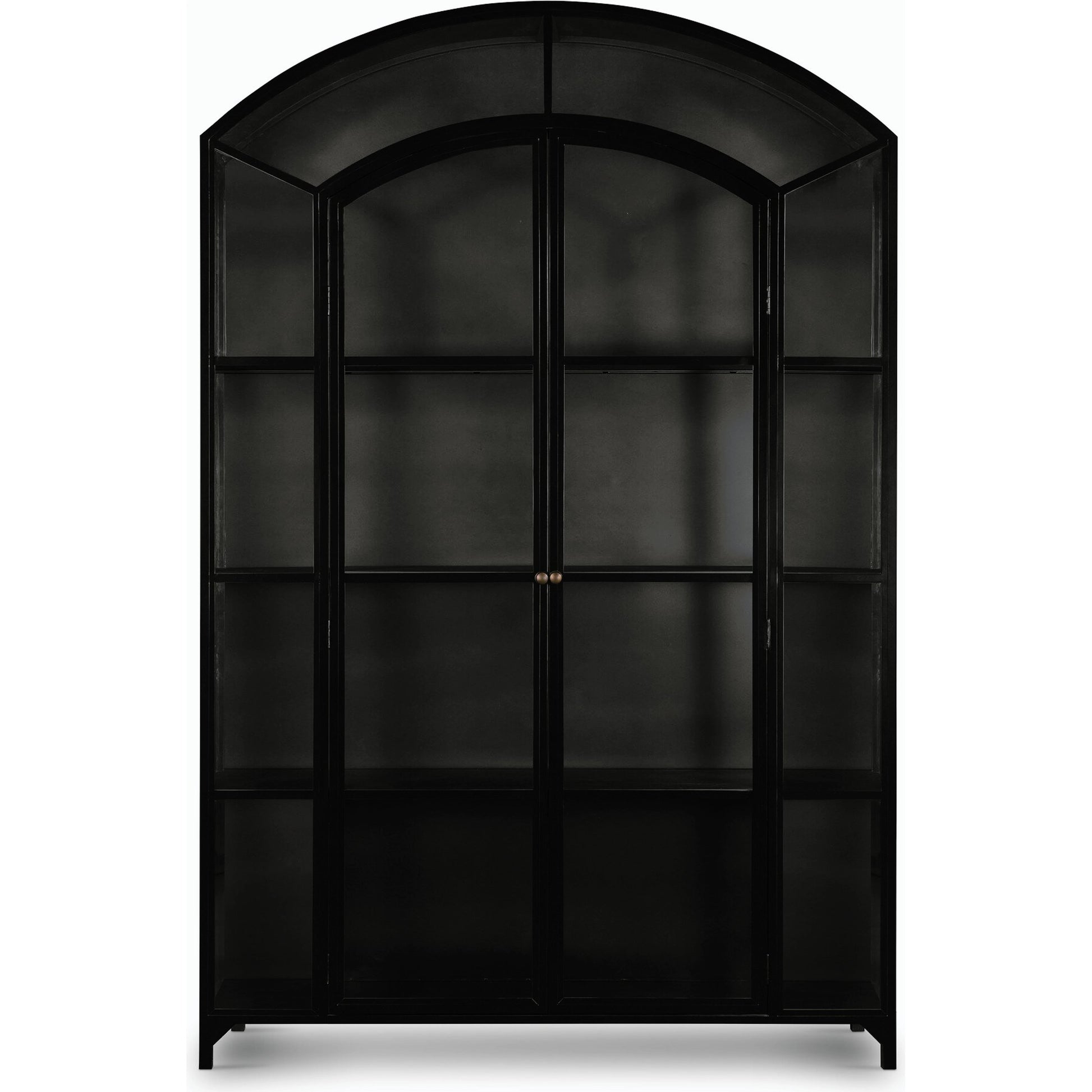 Belmont Wide Metal Cabinet by Four Hands in black. Made from iron in a modern style.