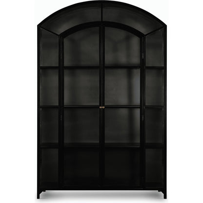 Belmont Wide Metal Cabinet by Four Hands in black. Made from iron in a modern style.