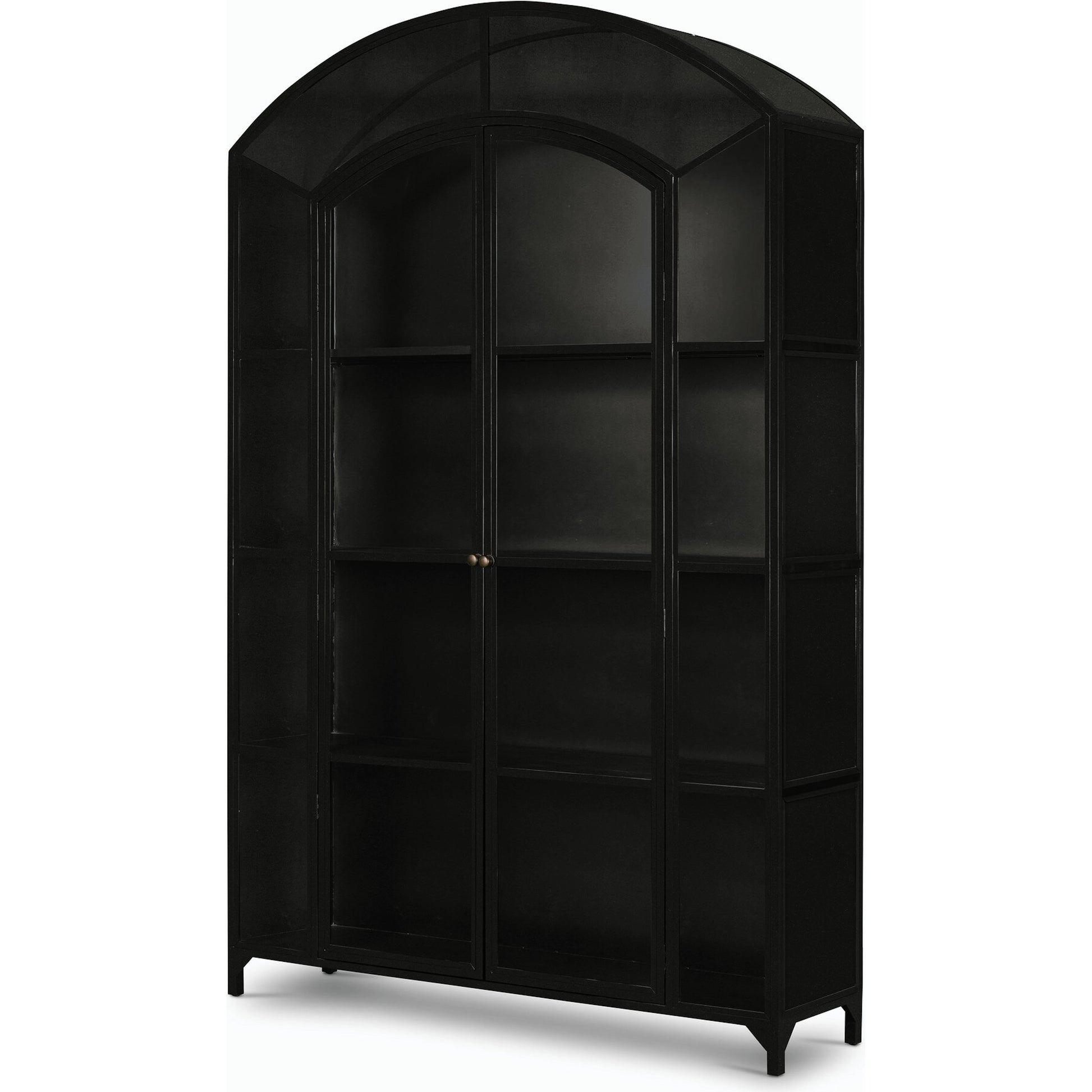 Belmont Wide Metal Cabinet by Four Hands in black. Made from iron in a modern style.