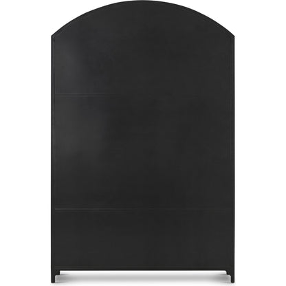 Belmont Wide Metal Cabinet by Four Hands in black. Made from iron in a modern style.