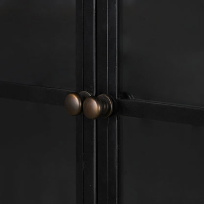 Belmont Wide Metal Cabinet by Four Hands in black. Made from iron in a modern style.