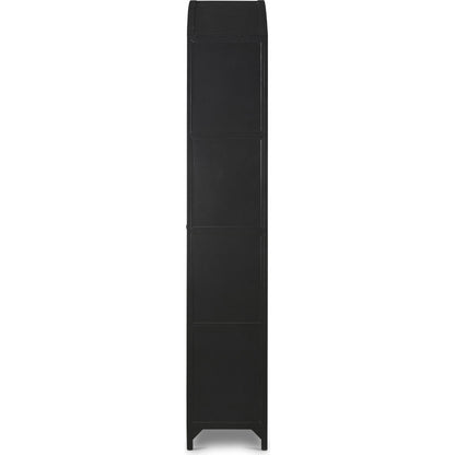 Belmont Wide Metal Cabinet by Four Hands in black. Made from iron in a modern style.