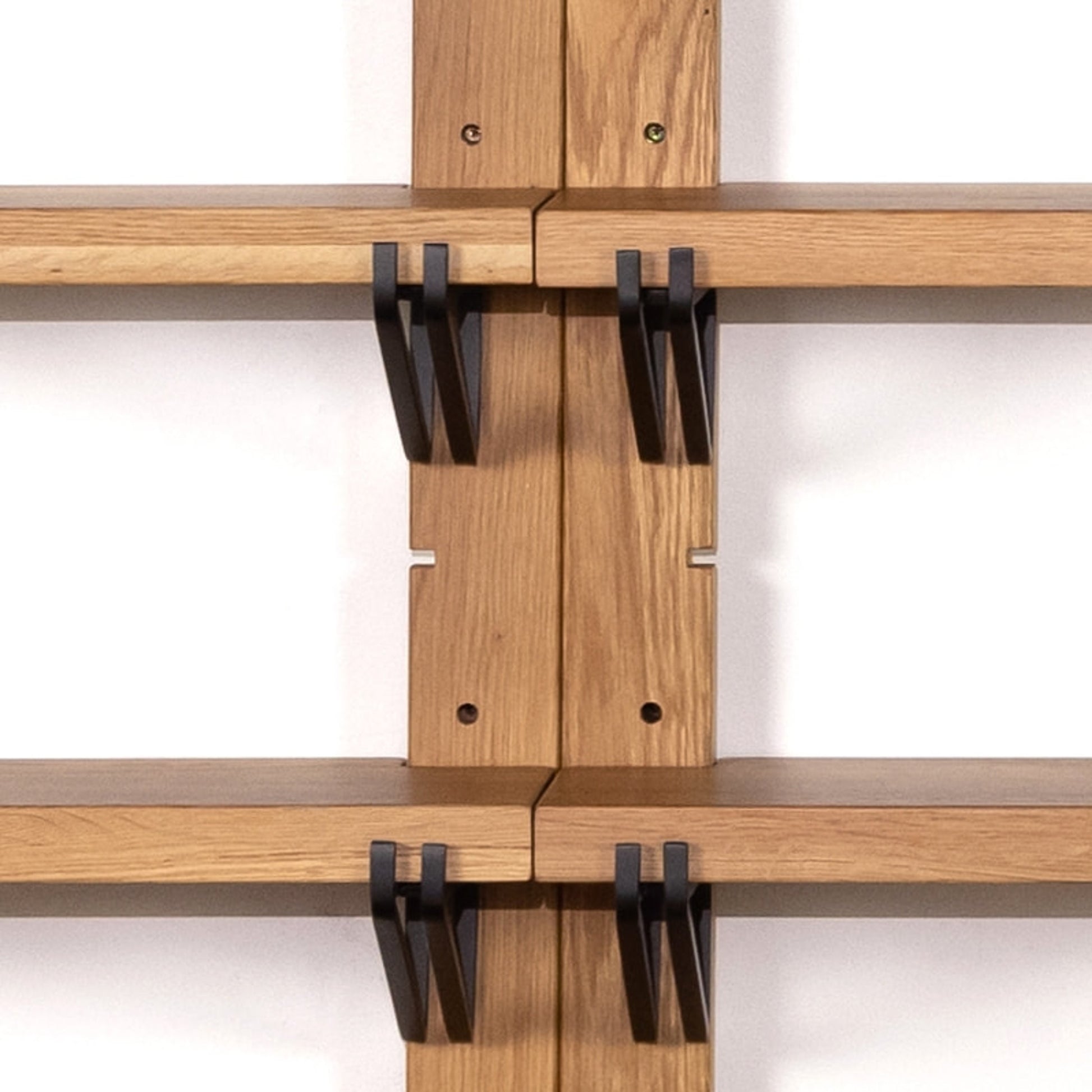 Pivott Shelf by Four Hands in dark iron, natural oak. Made from iron, oak veneer, solid oak in a rustic style.