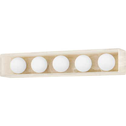 Budnick Bath Bracket by Hudson Valley in aged brass. Made from steel in a modern style.