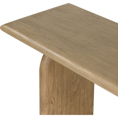 Sorrento Console Table by Four Hands in aged drift mindi. Made from mindi solid in a modern style.