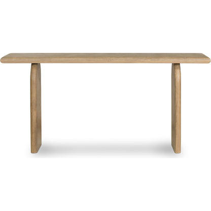 Sorrento Console Table by Four Hands in aged drift mindi. Made from mindi solid in a modern style.