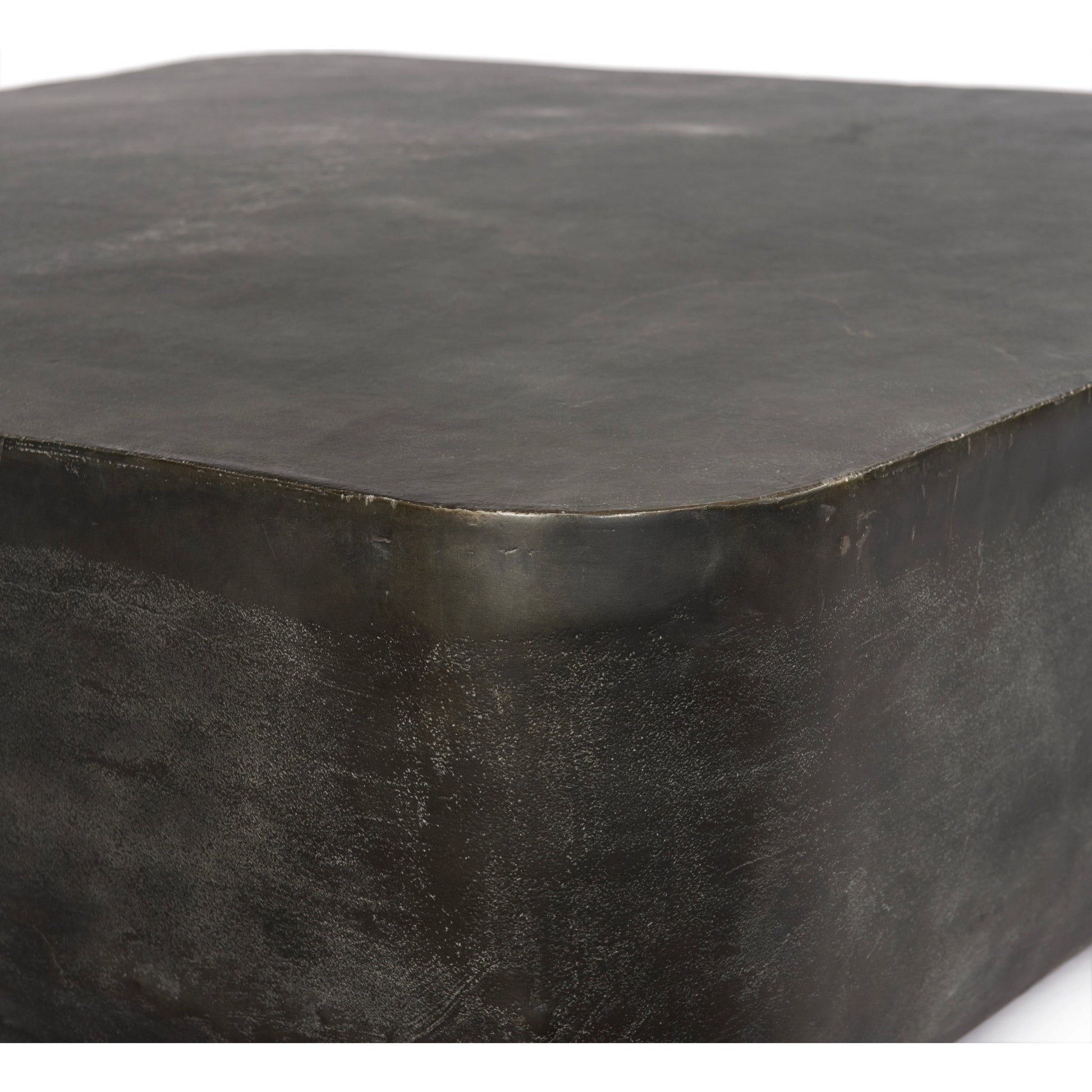 Basil Square Outdoor Coffee Table by Four Hands. Made from aluminum in a coastal style.
