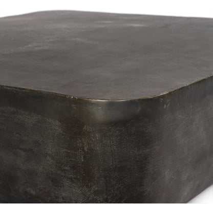 Basil Square Outdoor Coffee Table by Four Hands. Made from aluminum in a coastal style.