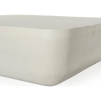 Basil Square Outdoor Coffee Table by Four Hands. Made from aluminum in a coastal style.
