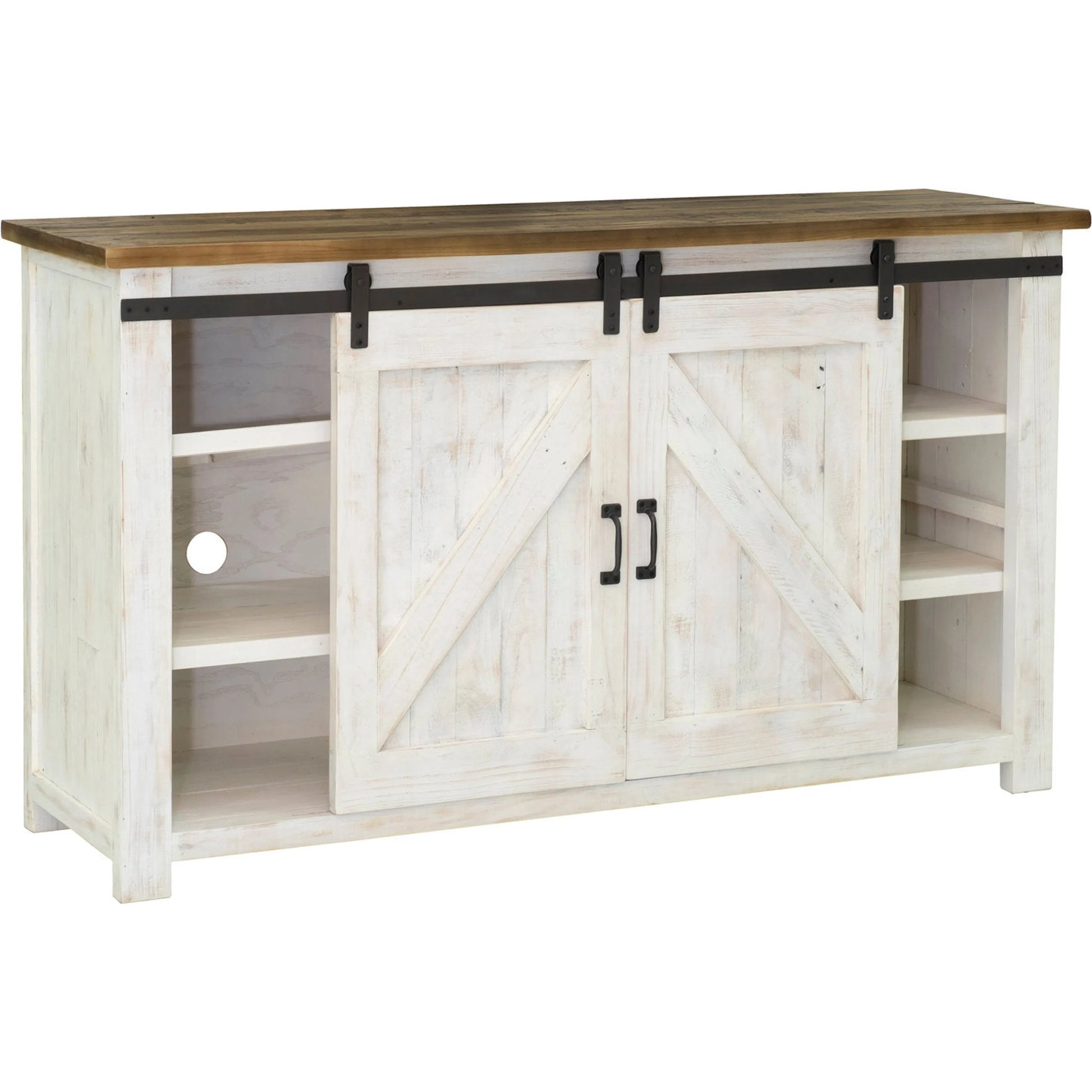 Provence Sideboard by LH Imports in white, brown. Made from reclaimed pine in a rustic style.