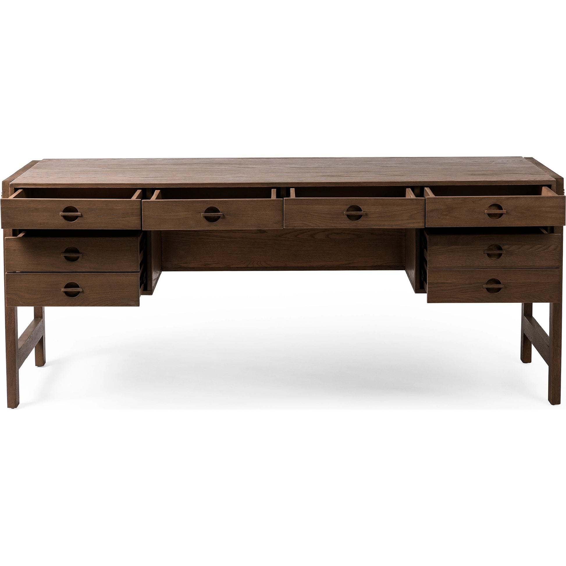 Oakley Desk by Four Hands in dark toasted oak. Made from oak veneer in a modern style.