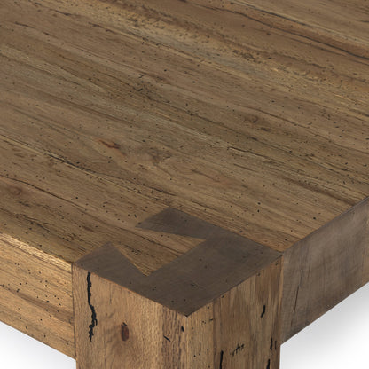 Abaso Coffee Table by Four Hands in ebony rustic wormwood oak. Made from thick oak veneer, engineered hardwood in a transitional style.