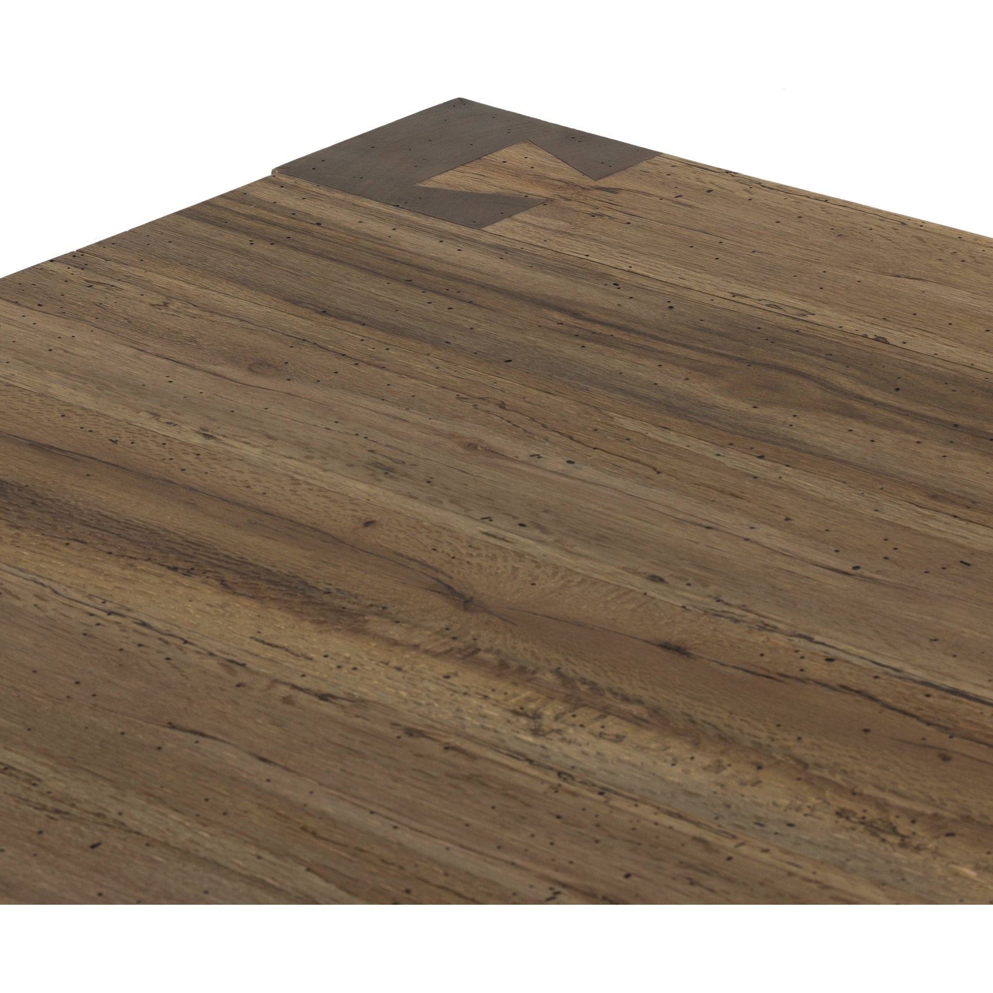 Abaso Coffee Table by Four Hands in ebony rustic wormwood oak. Made from thick oak veneer, engineered hardwood in a transitional style.