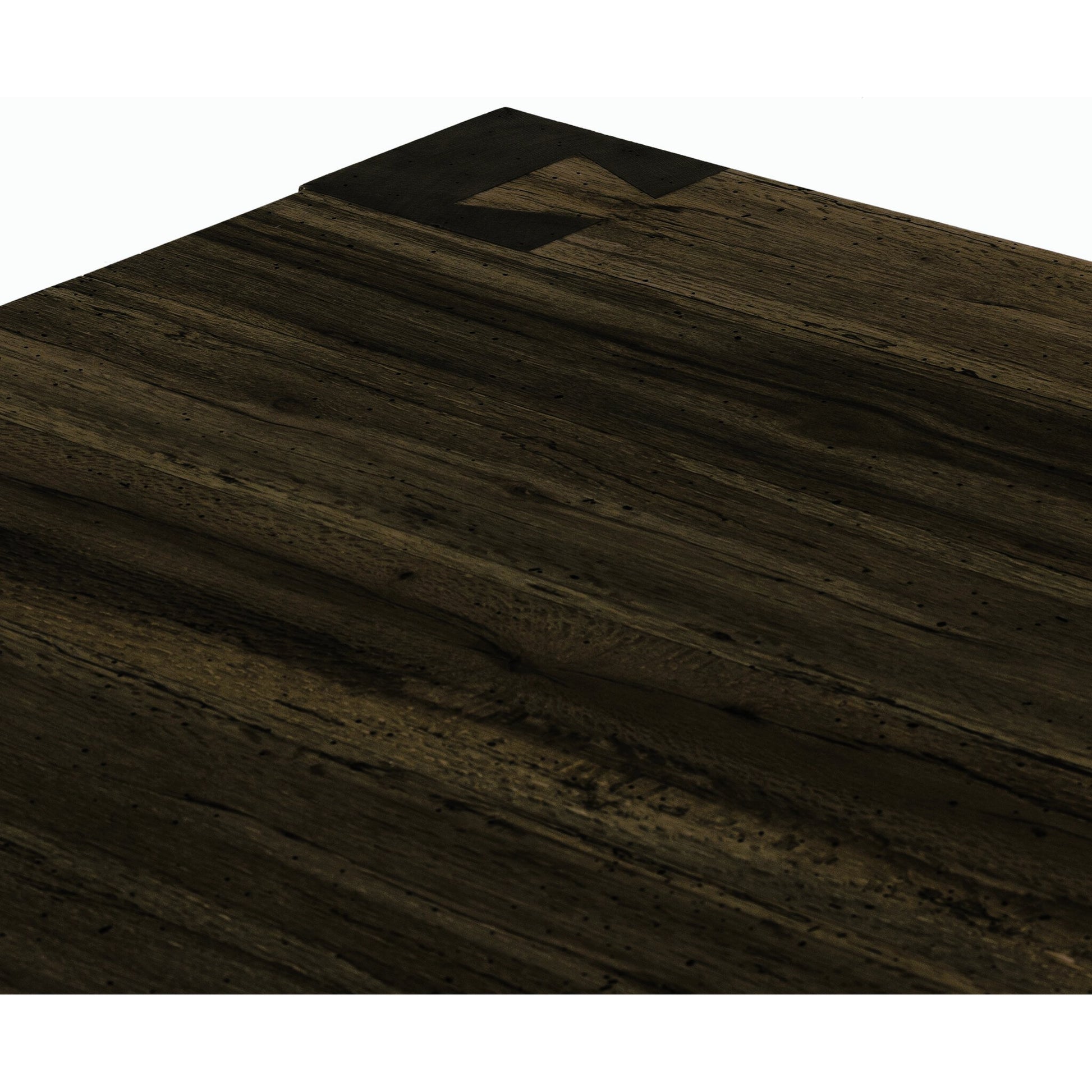 Abaso Coffee Table by Four Hands in ebony rustic wormwood oak. Made from thick oak veneer, engineered hardwood in a transitional style.
